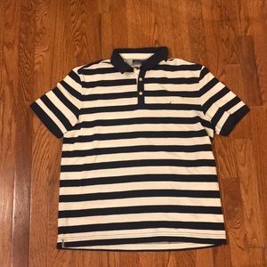 Men’s Nautica White/Navy Striped Polo